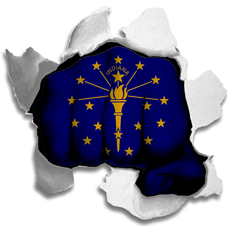 Fist Indiana State Flag Logo iron on paper